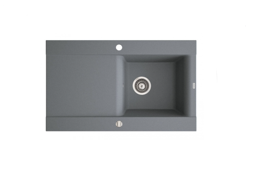 TEŞHİR Marmorin Voga II 840 Granit Evye 1 Gözlü Damlalıklı Tezgah Üstü Stone Grey