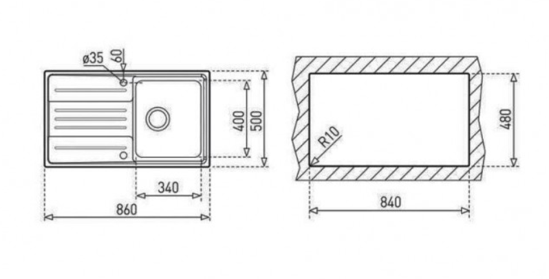 TEŞHİR TEKA STAGE 45 SAĞ DAMLALIKLI EVİYE