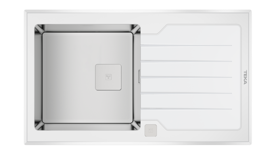TEKA DIAMOND RS15 1B 1D 86 (WST WHITE) TEK HAZNE VE TEK DAMLALIKLI CAM EVİYE