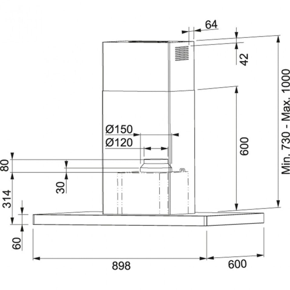 FRANKE CRYSTAL FCR 925 I TC BK XS LED SİYAH ADA TİPİ DAVLUMBAZ