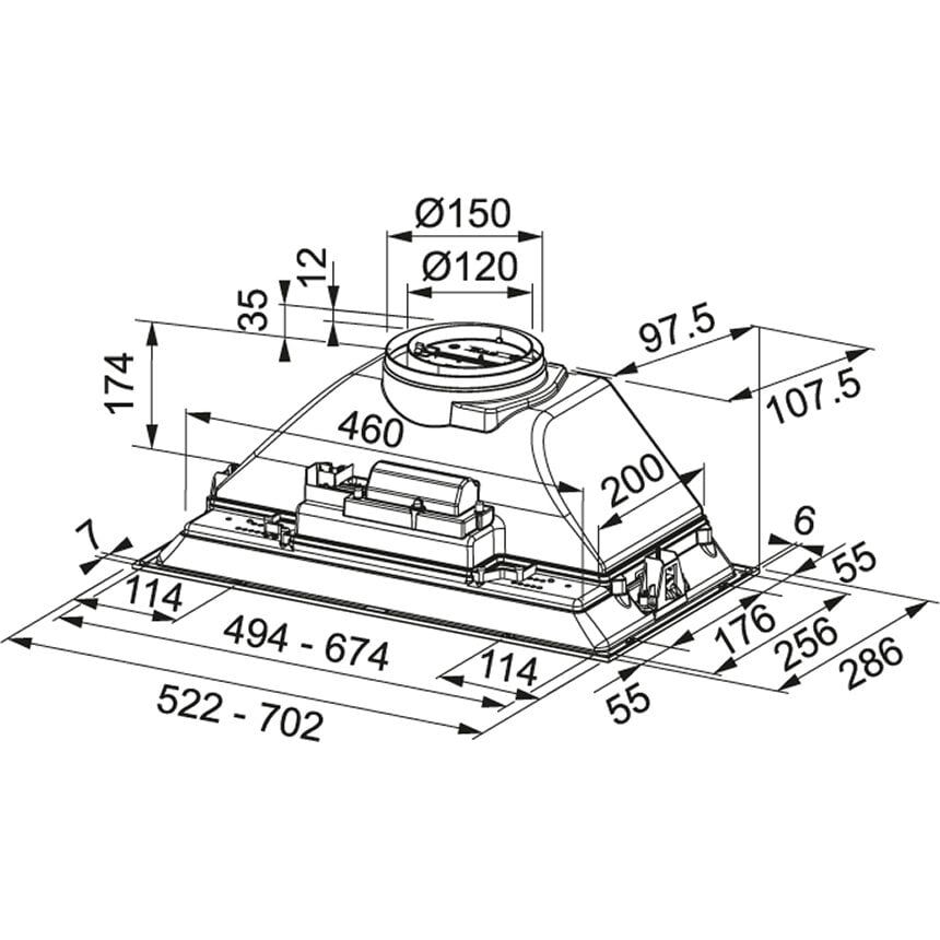 FRANKE FBI 525 GR/500 İNOX ASPİRATÖR FHNL 604 4G X E İNOX  OCAK ANKASTRE 2Lİ SET​