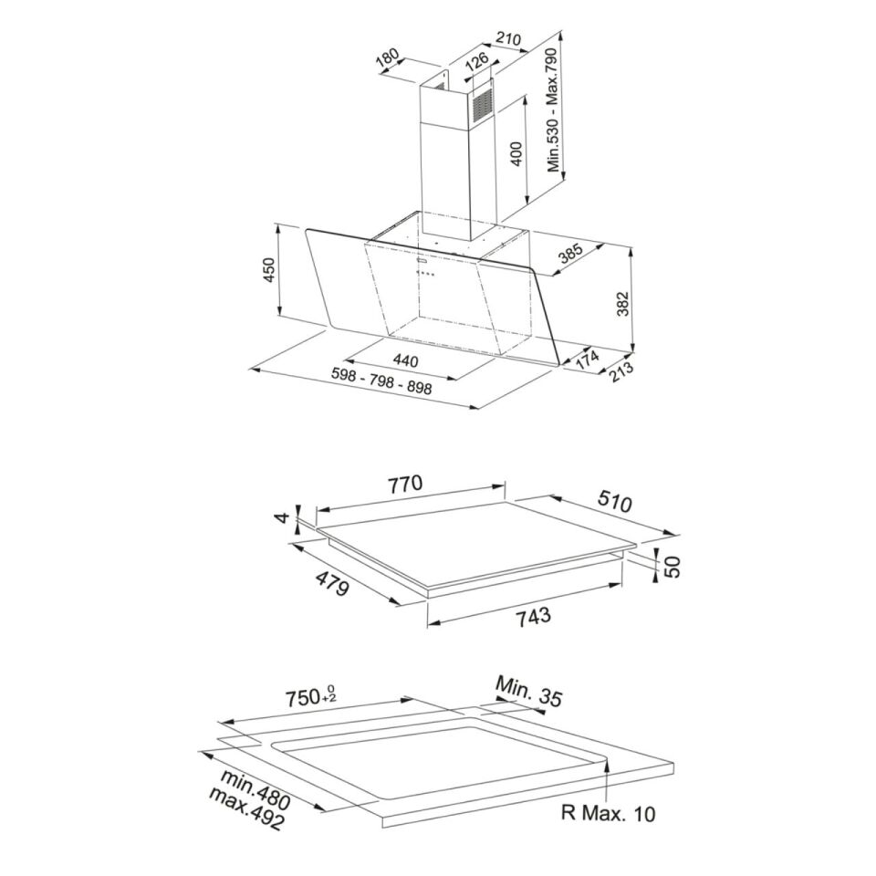 FRANKE FPJ 915 V BK A/900 BLACK GLASS DAVLUMBAZ FSM 804I B BK İNDÜKSİYONLU BLACK OCAK 2Lİ ANKASTRE SET