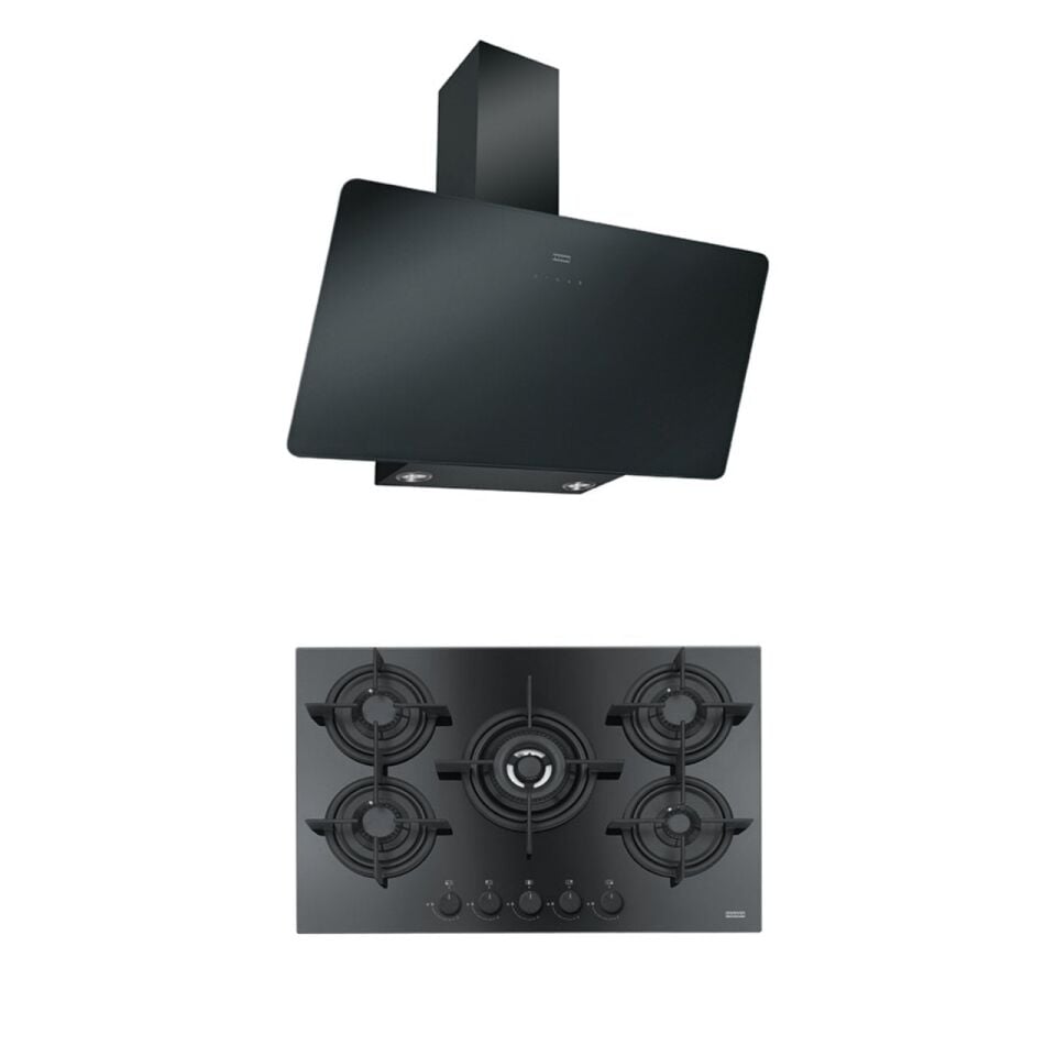 FRANKE FPJ 915 V BK A/900 BLACK DAVLUMBAZ FHCR 755 4G TC HE BK C BLACK OCAK 2Lİ ANKASTRE SET