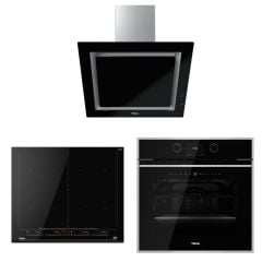 TEKA DLV 68660 BK TOS DAVLUMBAZ IZF 68700 MST BK İNDÜKSİYONLU OCAK STEAKMASTER FIRIN SİYAH ANKASTRE SET
