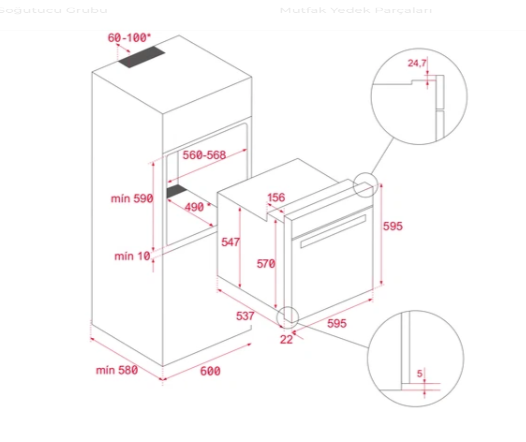 TEKA DLV 68660 ST TOS DAVLUMBAZ GZC 64320 XBC ST OCAK HLB 8600 ST FIRIN STONE GREY ANKASTRE SET