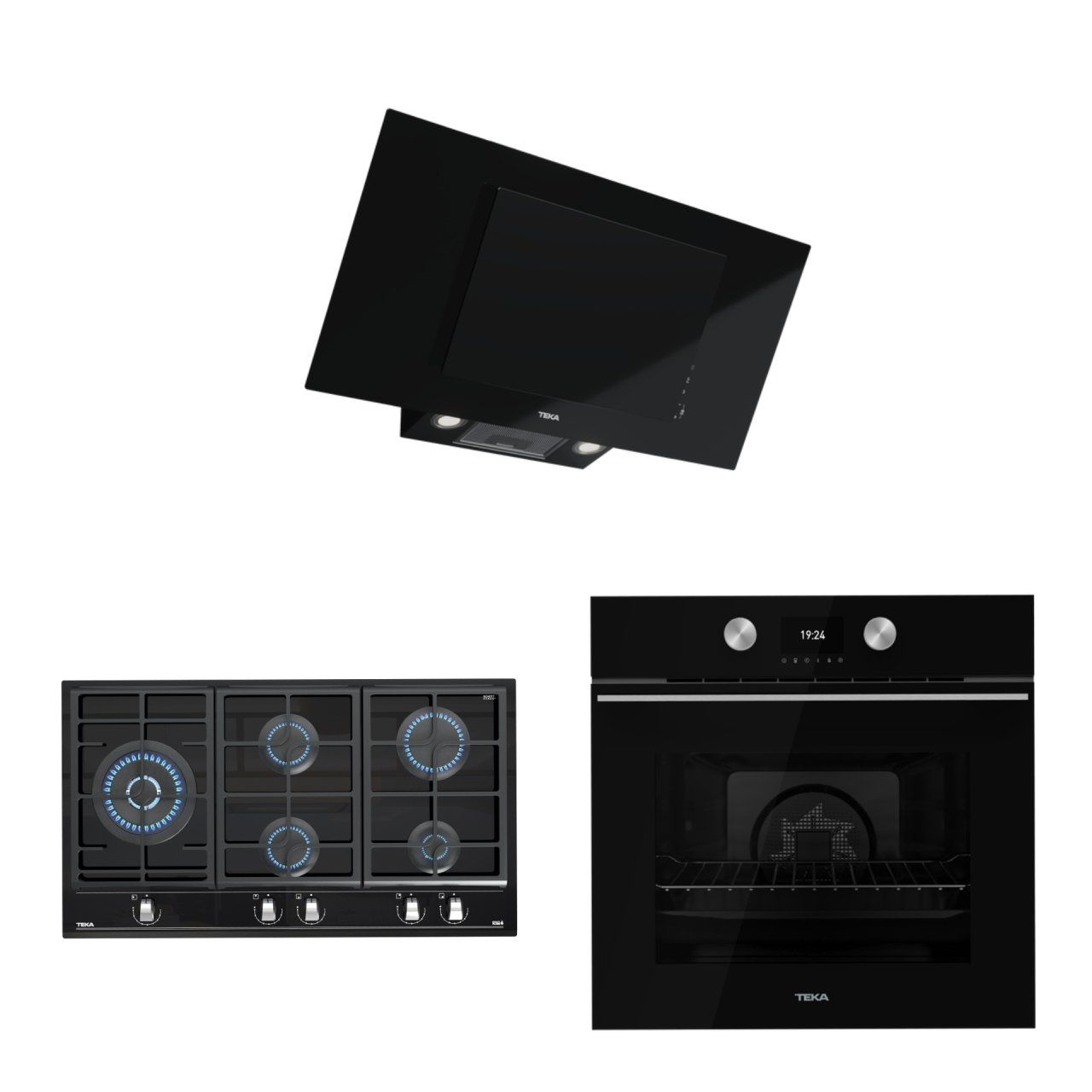 TEKA DVT 98660 TBS BK DAVLUMBAZ GZC 95320 XBC OCAK HLB 8600 BK FIRIN SİYAH ANKASTRE SET