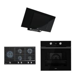 TEKA DVT 98660 TBS BK DAVLUMBAZ GZC 95320 XBC OCAK HLB 8600 BK FIRIN SİYAH ANKASTRE SET