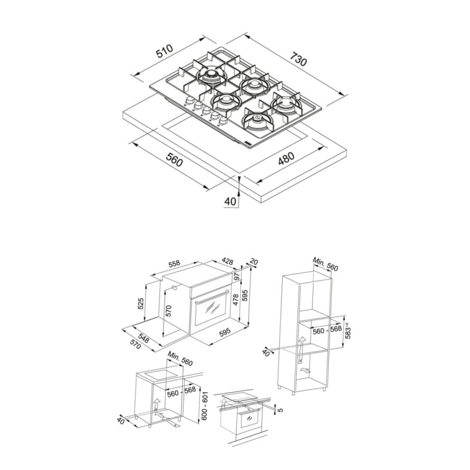 FRANKE FHMA 755 4G DCL OY C OCAK FMA 86 H OY FIRIN OYSTER ANKASTRE MARİS 2Lİ SET​