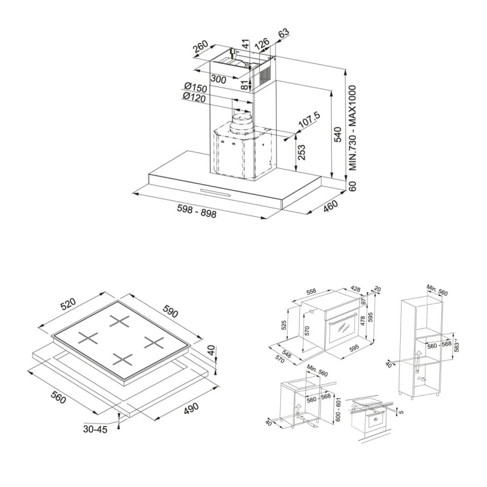 FRANKE FCR 625 TC BK/XS NG/600 DAVLUMBAZ FHNG 604 4G TC BK C OCAK FSL 86 H XS FIRIN İNOX-SİYAH ANKASTRE SET