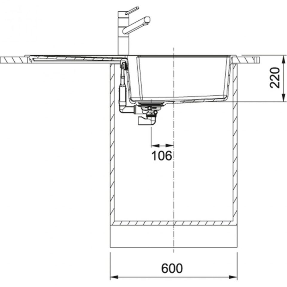 FRANKE URBAN UBG 611-100 GRANİT NERO TEZGAH ÜSTÜ