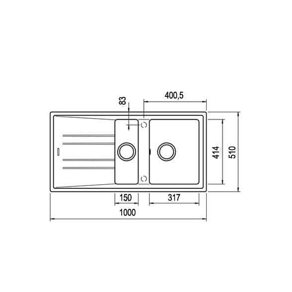 TEKA STONE 60 B-TG 1½B 1D STONE GREY 1,5 GÖZLÜ TEZGAH ÜSTÜ TEGRANİT EVİYE