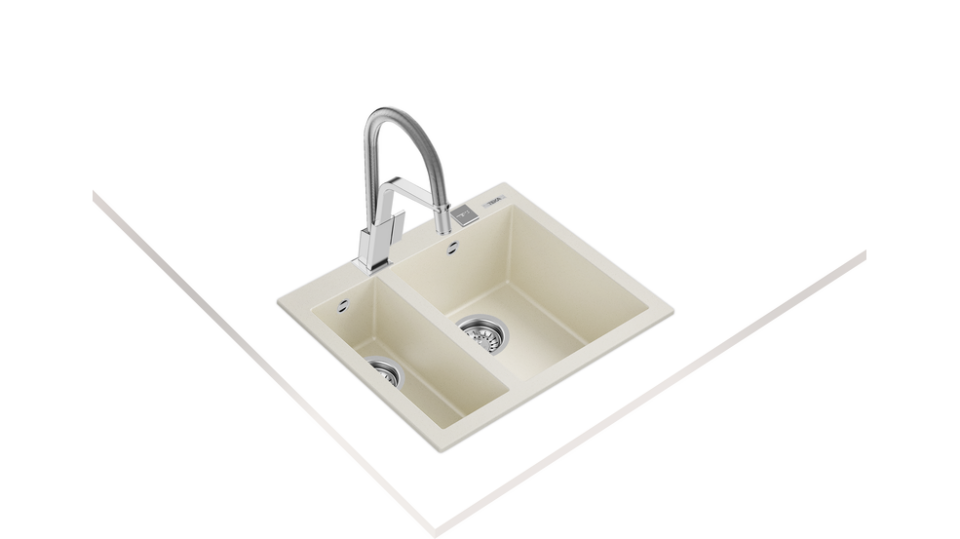 TEKA  FORSQUARE 590 TG BRİGHT CREAM TEZGAH ÜSTÜ EVİYE