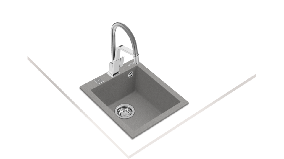 TEKA FORSQUARE 34.40 TG TEK HAZNELİ TEZGAH ÜSTÜ STONE GREY EVİYE