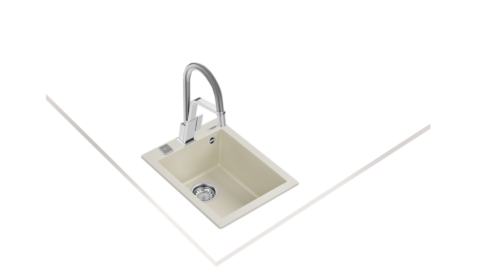 TEKA FORSQUARE 34.40 TG TEK HAZNELİ TEZGAH ÜSTÜ BRİGHT CREAM EVİYE