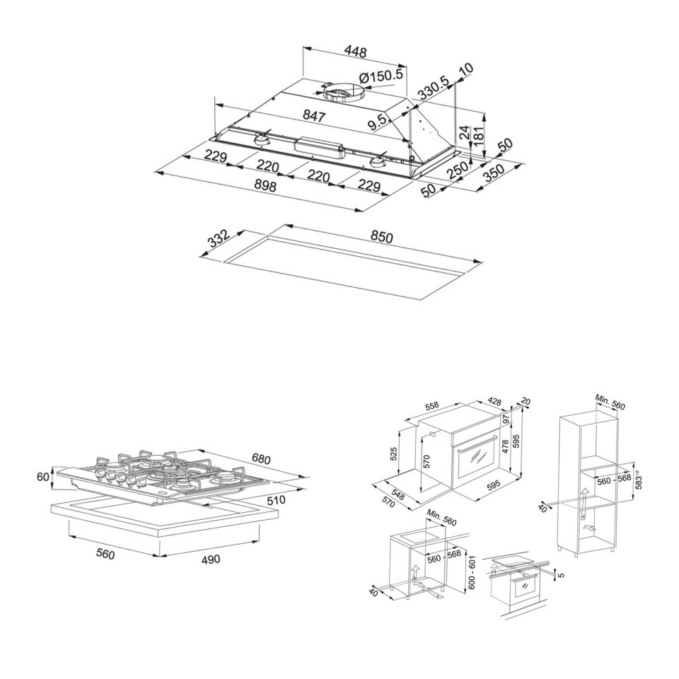 FRANKE FBI 931H XS ASPİRATÖR FHNL 705 4G TC XS E OCAK FSL 82 H XS FIRIN İNOX ANKASTRE SET