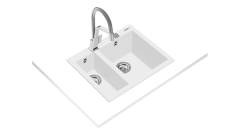 TEKA FORSQUARE 590 TG ARCTİC WHİTE  TEZGAH ÜSTÜ EVİYE